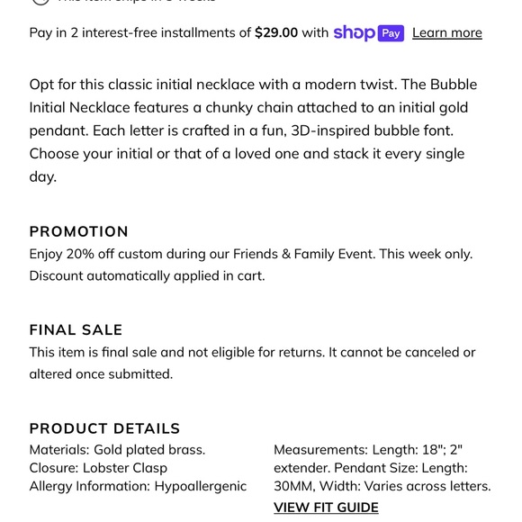 Baublebar Bubble letter necklace - Picture 4 of 6